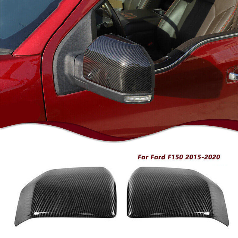 for Ford F150 F-150 2015-2020 Carbon Fiber Side Door Rearview Mirror Cover cap