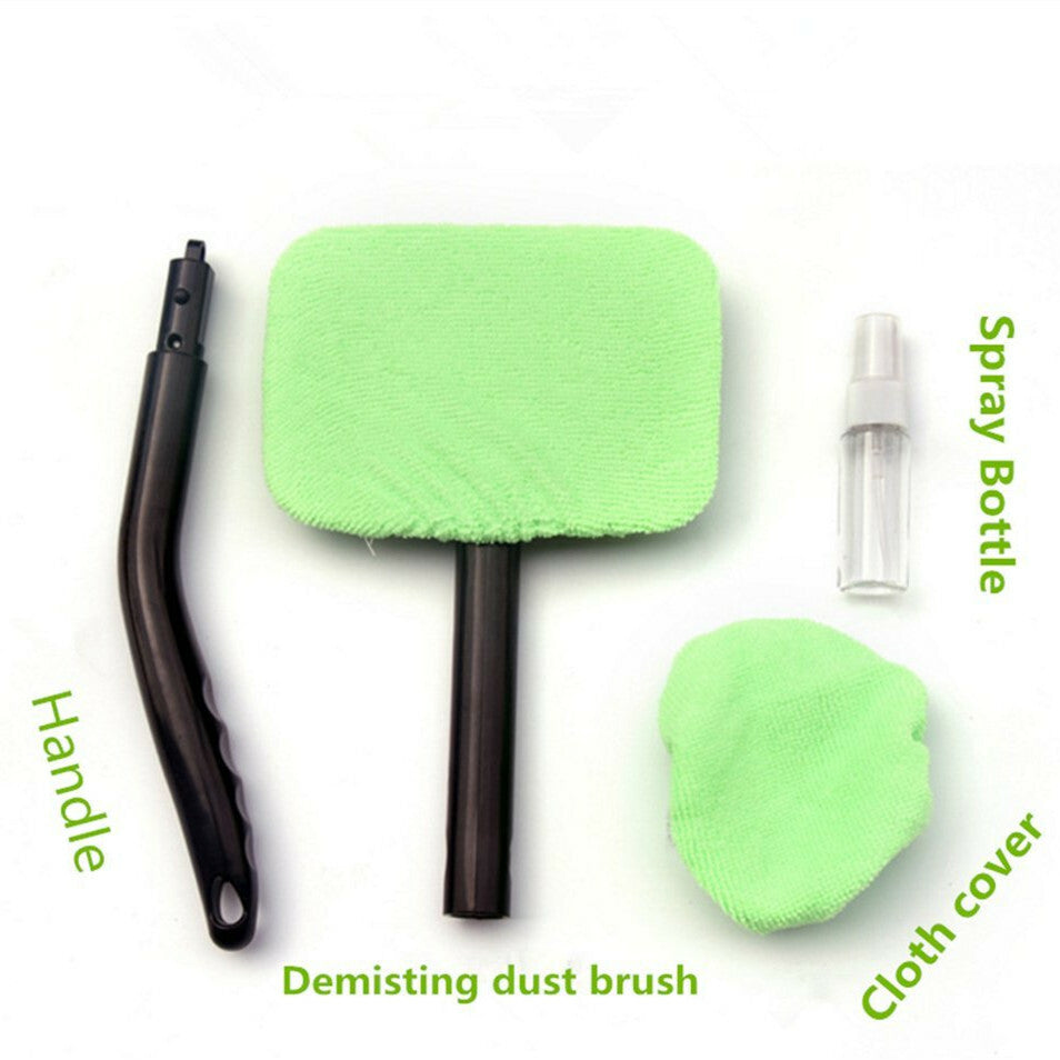 Microfiber Long Handle Wash Brush Clean Car Window Windshield Cloth Clean Tool