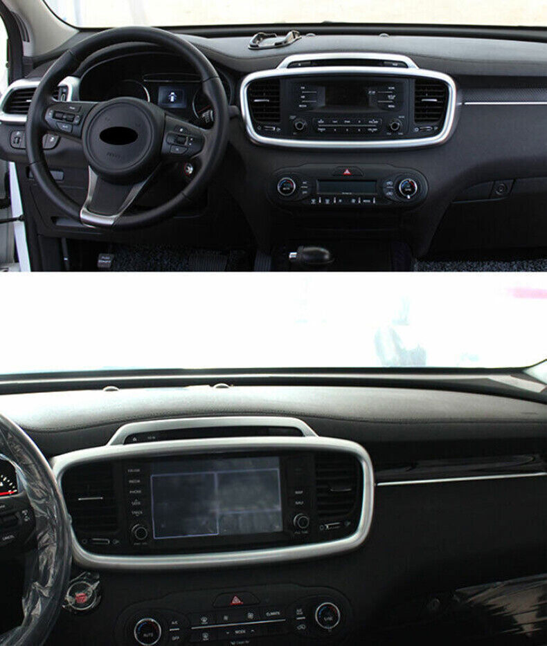 for Kia Sorento 16-20 Silver Central Console Navigation Gps Panel Trim Cover 1P