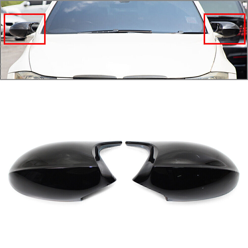 Fit for BMW E90 E91 328i 328xi 335xi 2x Glossy Black Rear View Mirror Cover Trim