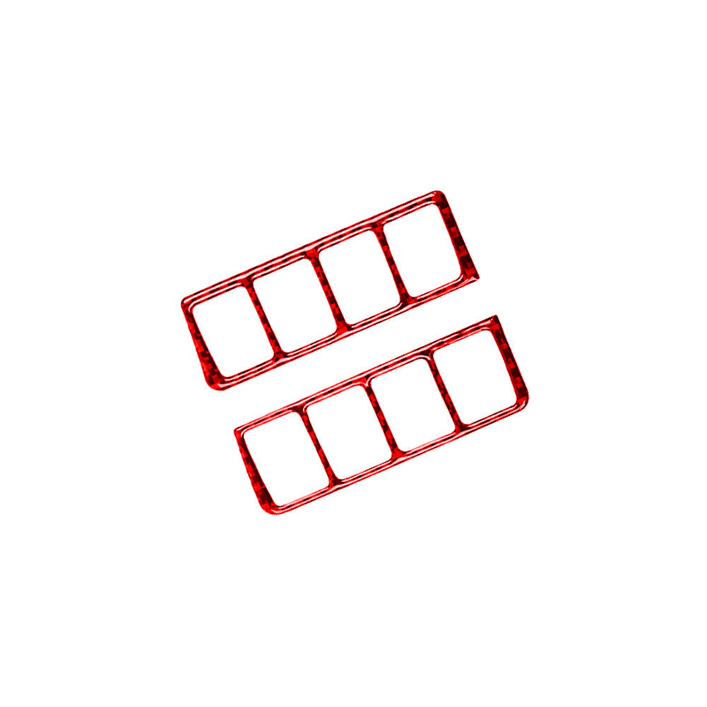 Red Carbon Fiber Front Door Mode Switch Cover Trim for Nissan Rogue 2014-2016