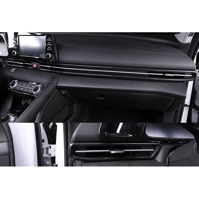 2x for Hyundai for Elantra 21-23 Carbon Fiber ABS Console Air Outlet Vent Frame Trim