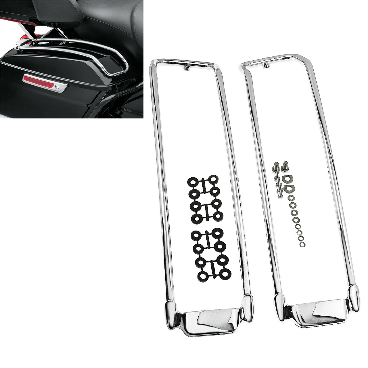 Chrome Saddlebags Lid Top Guard Rail for Harley Touring Road Electra Glide 14-23