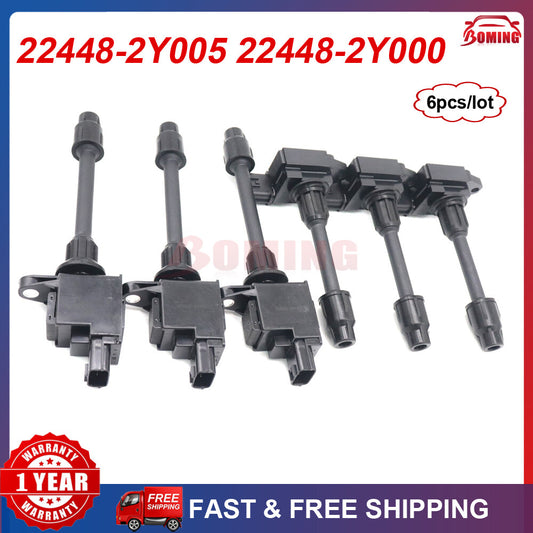 Ignition Coils 22448-2Y005 22448-2Y000 for Nissan Maxima for Infiniti I30 New 6pcs