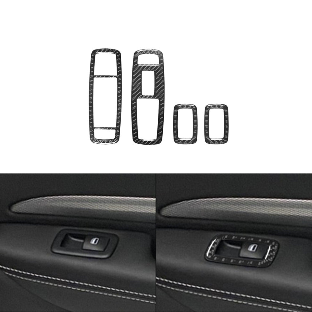 4Pcs Carbon Fiber Door Left Right Control Cover Trim for Dodge Durango 2014-2020