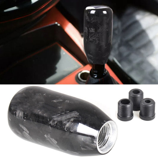 Forged Black Carbon Fiber Automatic Manual MT Gear Shift Knob Shifter