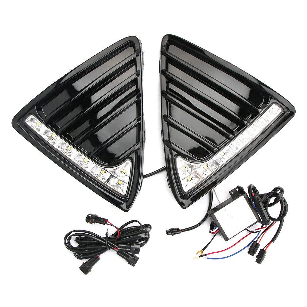 2-piece front-wheel drive daytime running lights and fog lights (DRL) for Ford Focus 2011-2014 LED