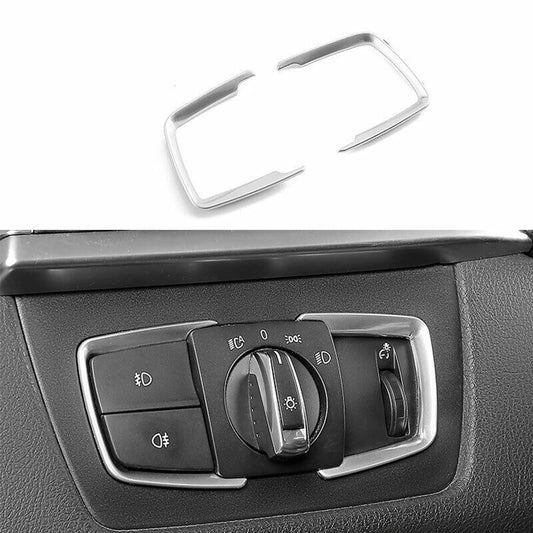 Fit for BMW 3 4 Series GT 2014-2018 ABS Silver Headlight Button Frame Cover Trim