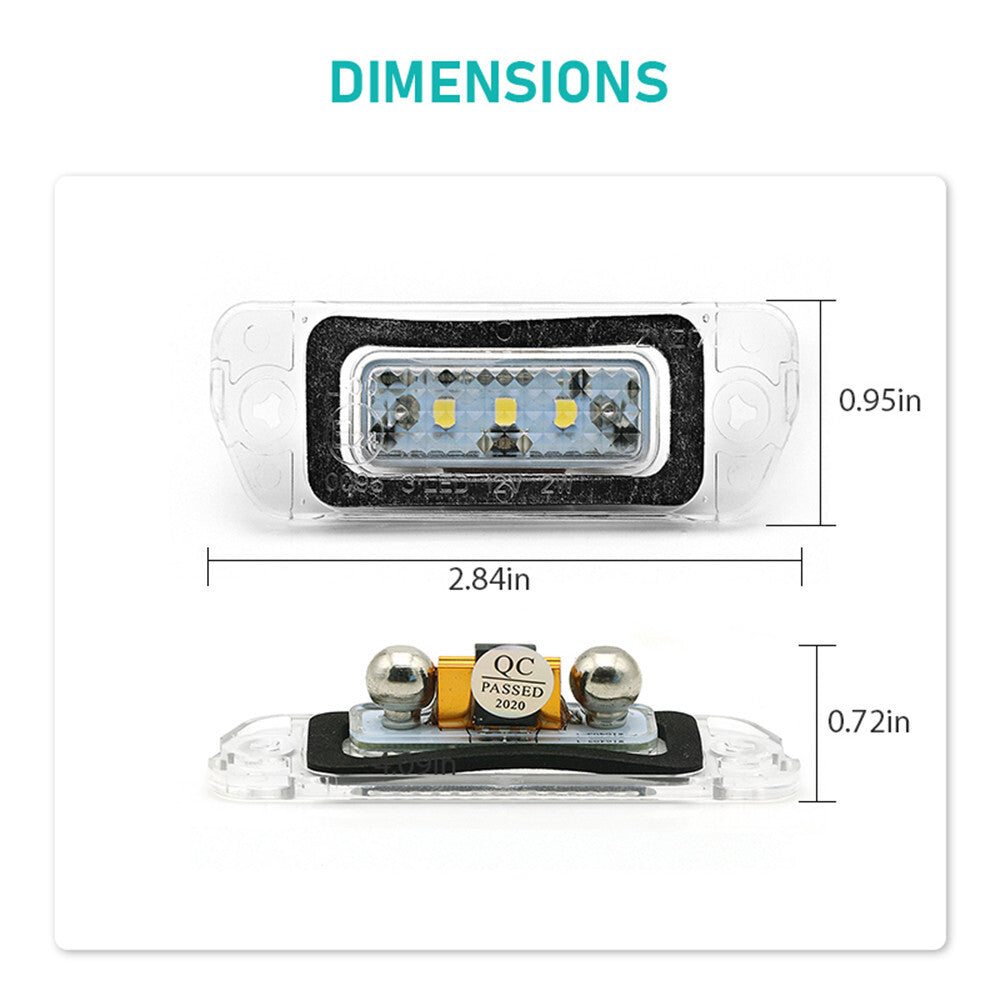 2 LED Number License Plate Light Lamps for Mercedes Benz ML Class W164 2005-2011