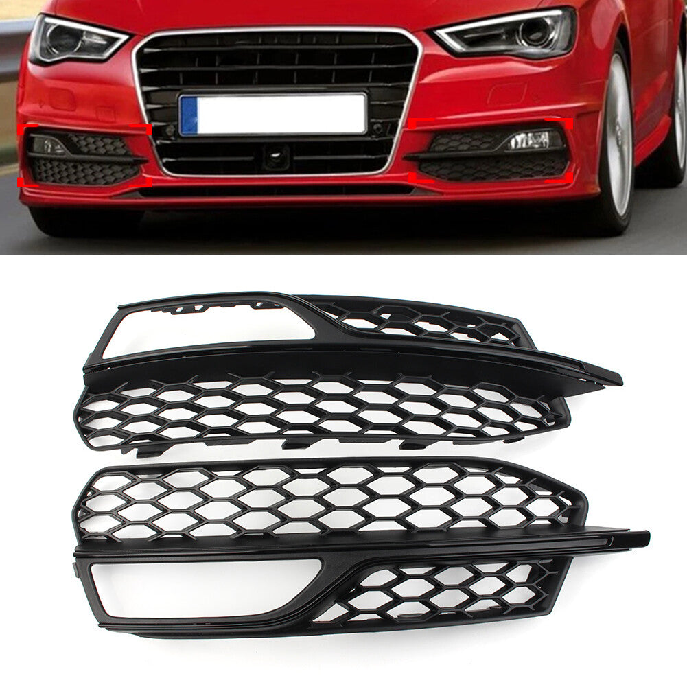 Honeycomb mesh front bumper fog light grille protector suitable for Audi A3 S series S3