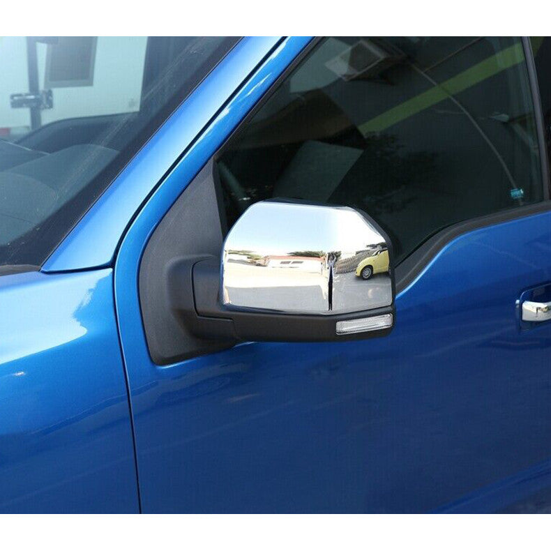 for Ford F150 F-150 2015-2020 Chrome Side Rearview Mirrors Cover caps Trim decor