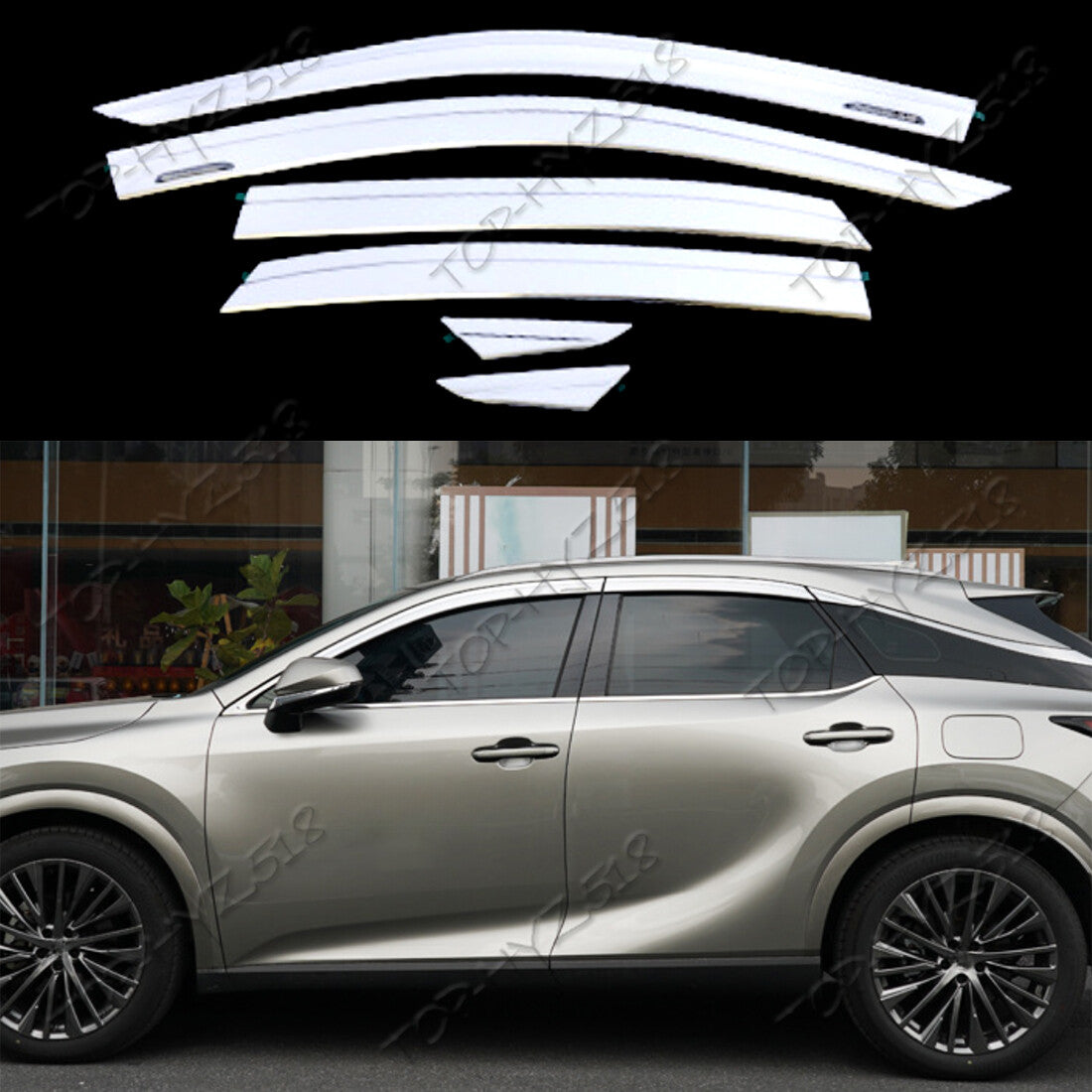 for Lexus RX 350 500h 2023-2024 Chrome Window Visor Vent Shade Sun Rain Guard 6x