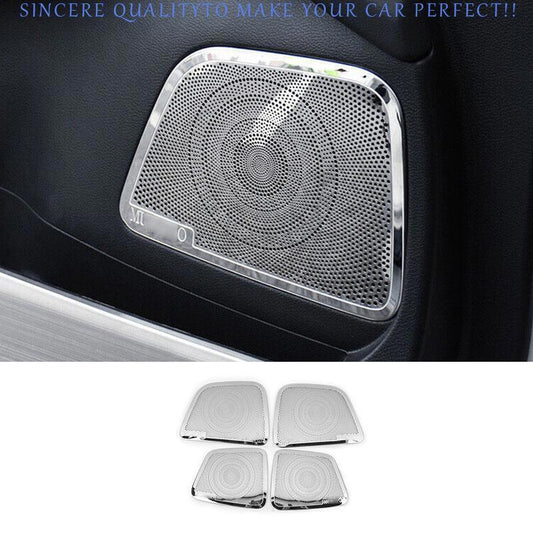 for Nissan Murano 15-2024 Silver Steel Inner Door Speaker Frame Cover Trim 4PCS