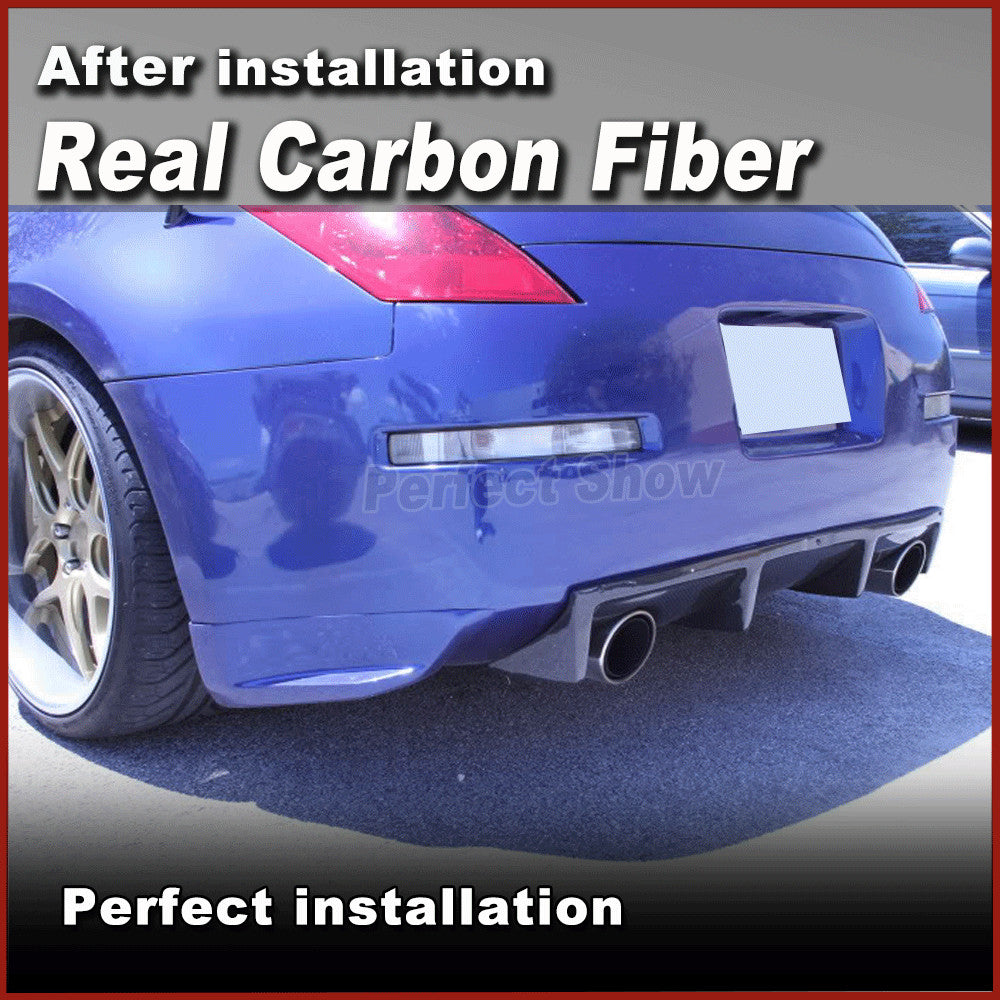 for Nissan Z33 350Z Convertible Coupe REAL Carbon Rear Bumper Diffuser Spoiler