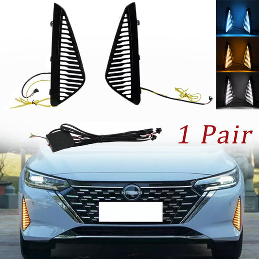 1 pair of LED daytime running lights and fog lights with turn signals for Nissan Sentra 2024