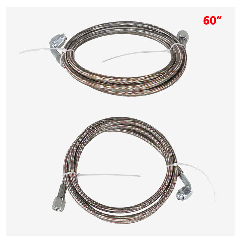 60 Turbo Oil Feed Line Stainless Braided PTFE Line 4AN 90¡ã Straight Hose End