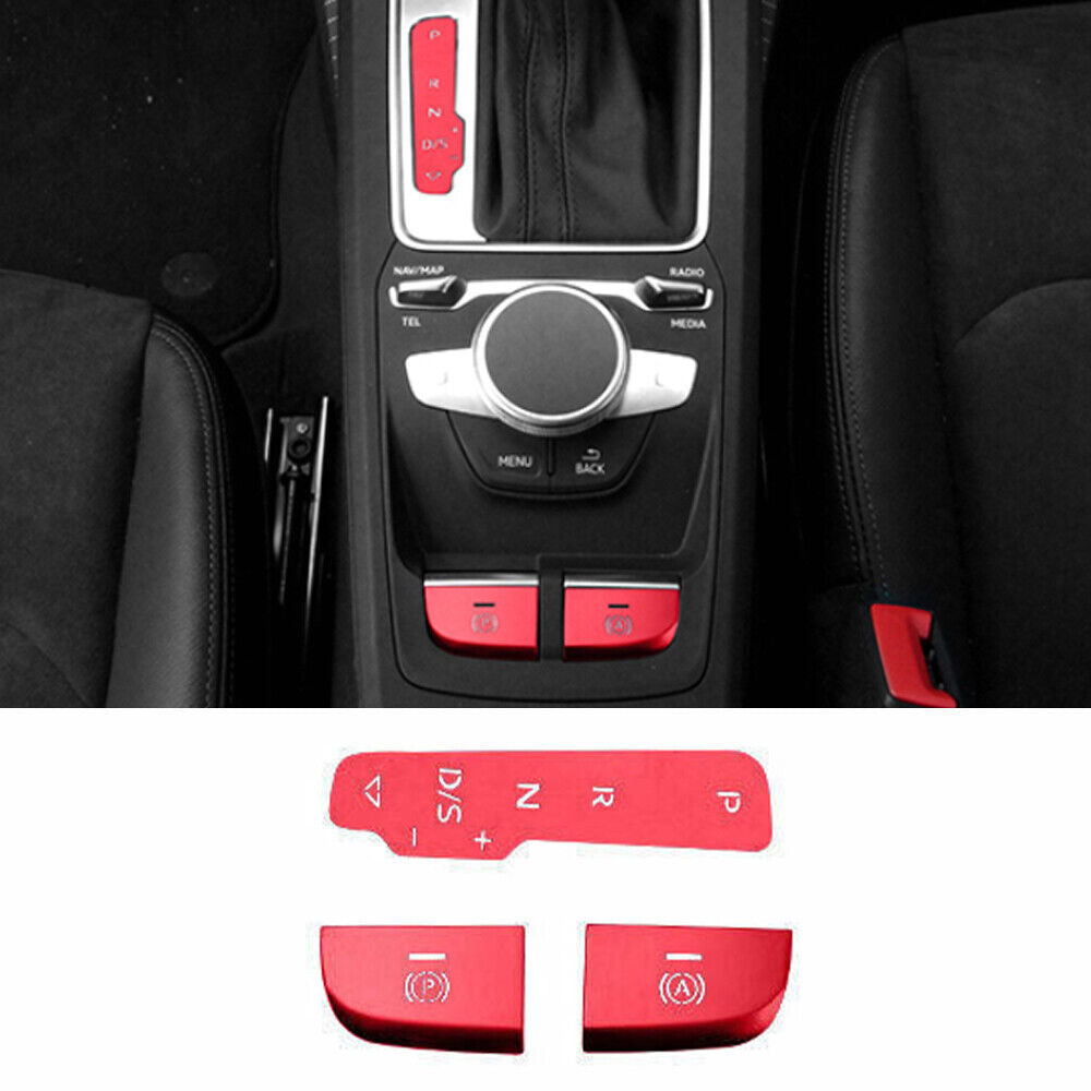 for Audi A3 S3 2014-2020 Red Aluminum Electronic Handbrake Frame Trim 3