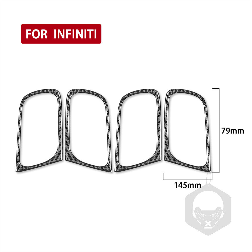 Carbon Fiber Interior Door Handle Bowl Ring Cover Fit for Infiniti G37 2007-2013