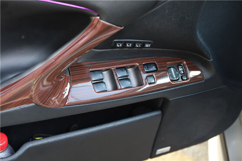 Interior Door Armrest Panel Trim Decoration 4PCS Fit for Lexus IS 06-11 Red Wood
