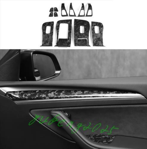 Forged carbon fiber window lift panel cover suitable for 2021-2023 for Tesla Model 3/Y.