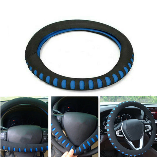 Universal 38CM Soft Breathable EVA Foam Punching Blue Car Steering Wheel Cover