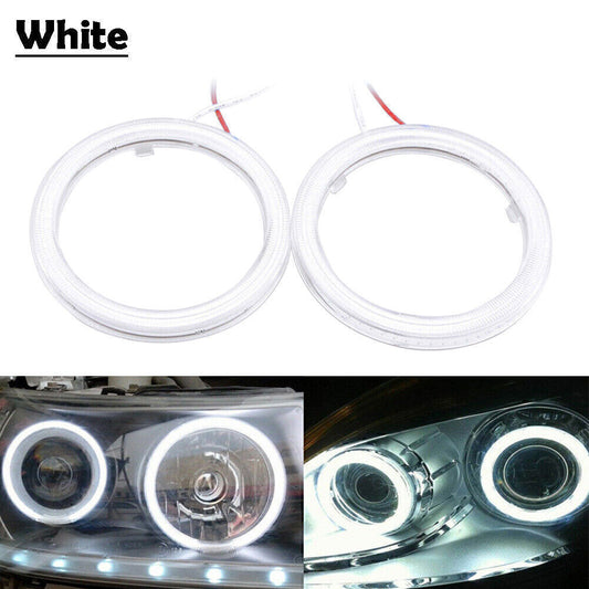 Universal 70MM Car DRL Fog Headlights COB Angel Eyes Halo Ring 12V LED Light