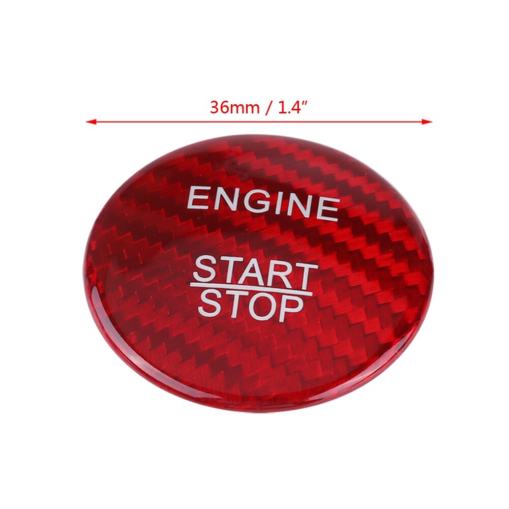 New Red Carbon Fiber Engine Start Button Cover Trim for Benz A B C GLC GLA CLA
