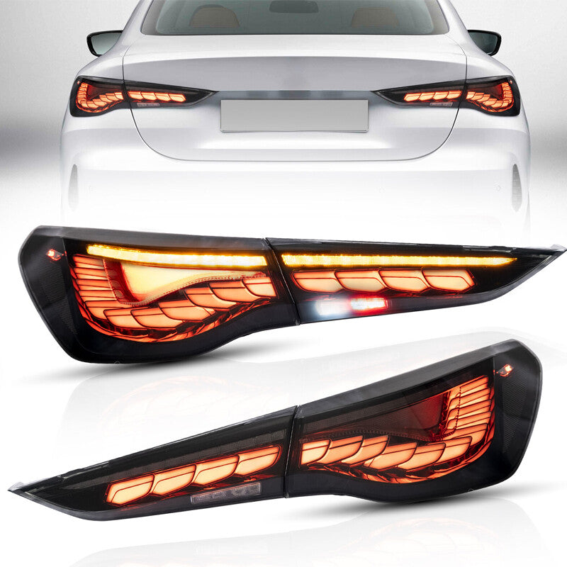 Applicable to 2020-24 for BMW 4 Series G22 G23 G26 with VLAND OLED taillights featuring start-up animation.