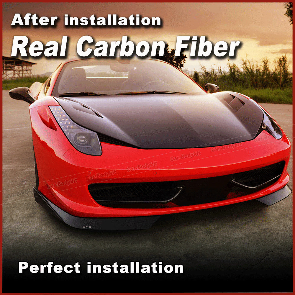 for Ferrari 458 Italia 2011-2016 Dry Carbon Fiber Side Mirror Cover Caps Replace