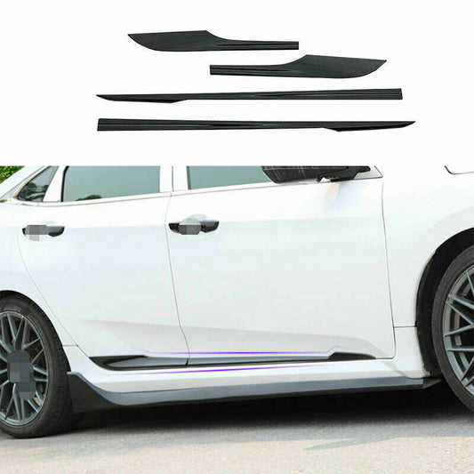 4Black Car Door Body Side Molding Cover Trim ABS for Honda for Civic 2016 2017-2021