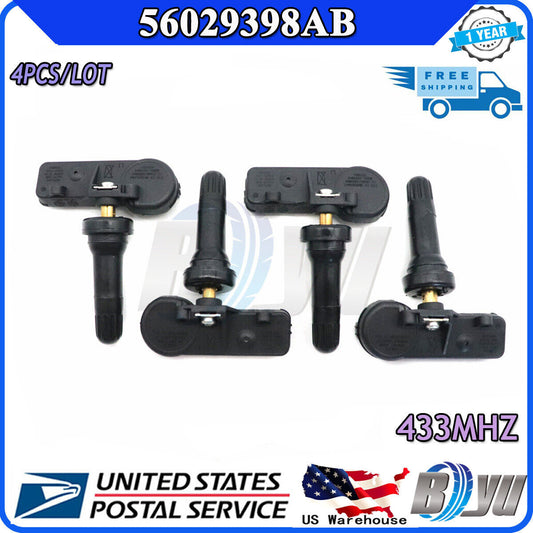 56029398AB 4x Tire Pressure Sensor TPMS for Dodge for RAM 1500 2500 3500 2011-2013