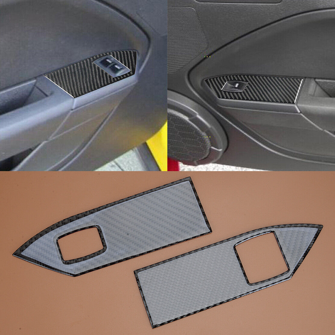 2Pcs Interior Window Lift Switch Cover Trim Fit for Ford for Mustang 2005-2009