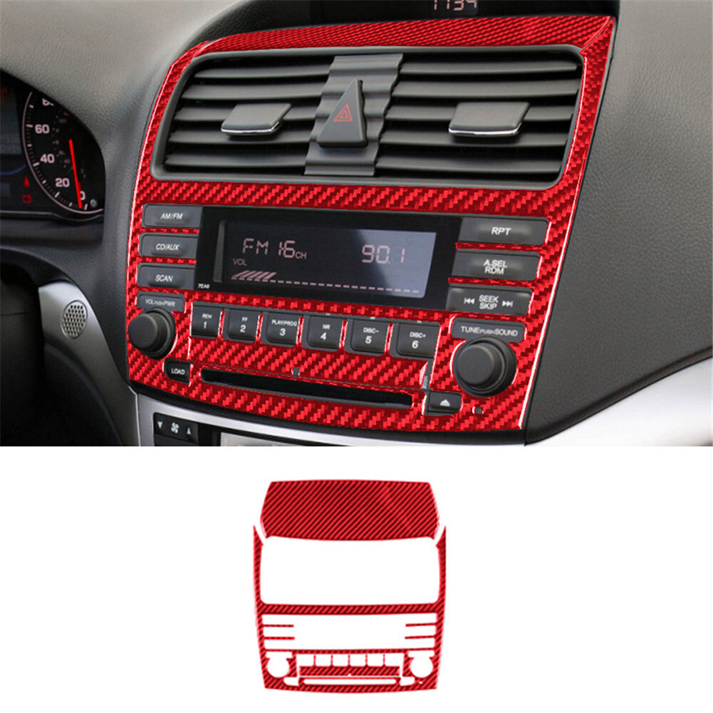Central Control Frame Trim Cover Carbon Fiber Interior for Acura TSX 2003-08 Red