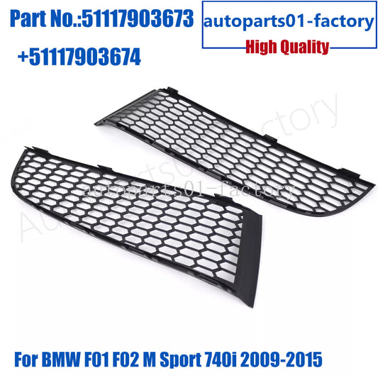 1Pair Front LeftRight Lower Grille Fit for BMW F01 F02 M Sport 740i 2009-2015
