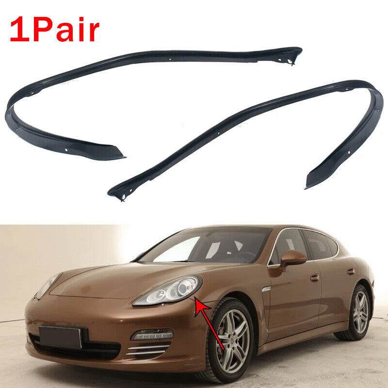 Pair Headlight Rubber Sealing Strip Trim Headlamp for Porsche for Panamera 2010-2013