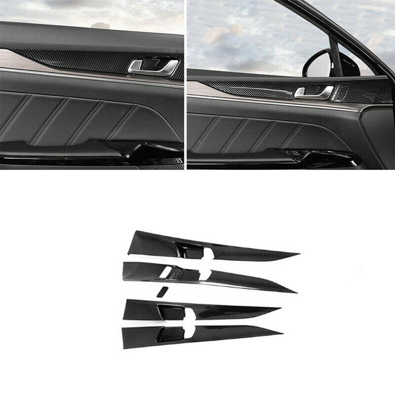 for Kia K5 2021-2023 Carbon Fiber Car Interior Door Handle Frame cover Trim 5pcs