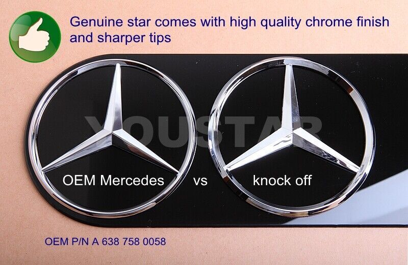 US Stock 3D Chrome Star Spare Wheel Tire Cover Badge for Mercedes W463 G-Class