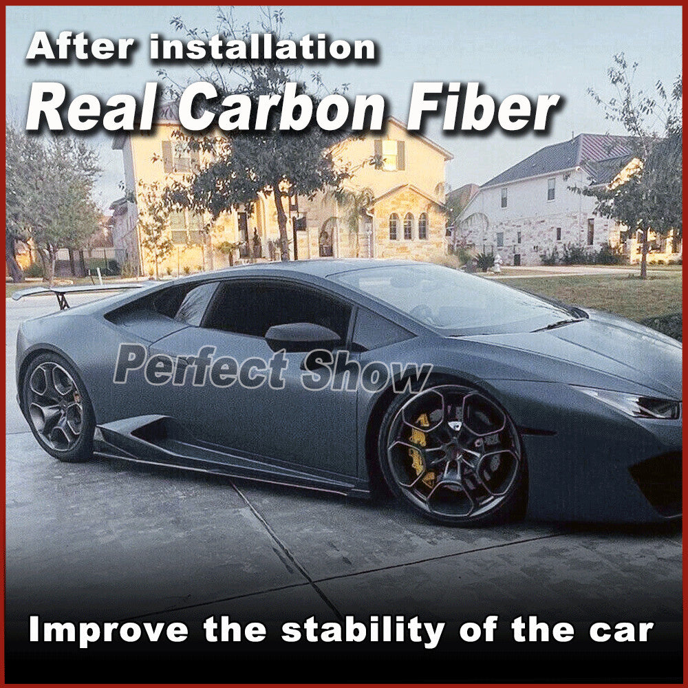 Fit for Lamborghini for Huracan 2014-19 Real Carbon Fiber Side Skirts Extension Lip