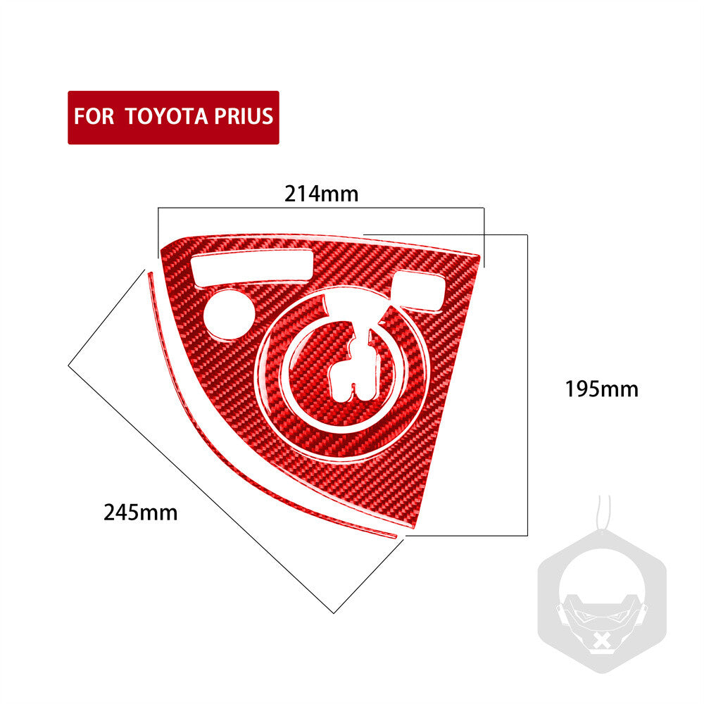 For Toyot@ Prius 2012-2015 RHD Console Gear Shift Panel Cover Red Carbon Fiber¡Á4