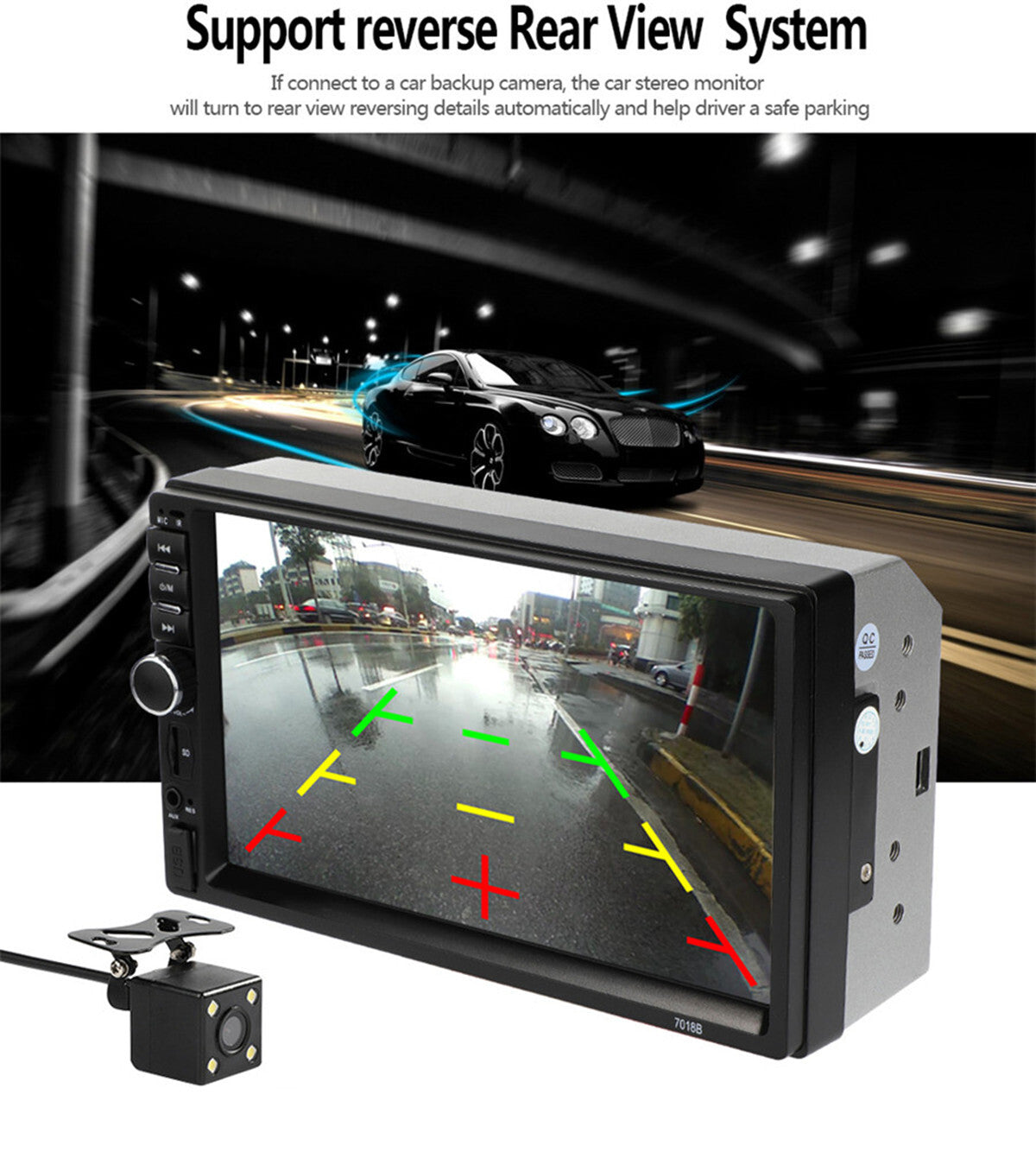 6.86in Car Multimedia Player Android 12 Stereo Radio GPS 1 Din For Apple Carplay