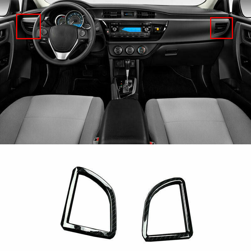 for Toyota for Corolla 2014-2016 Carbon Fiber Dashboard Air Outlet Vent Frame Trim