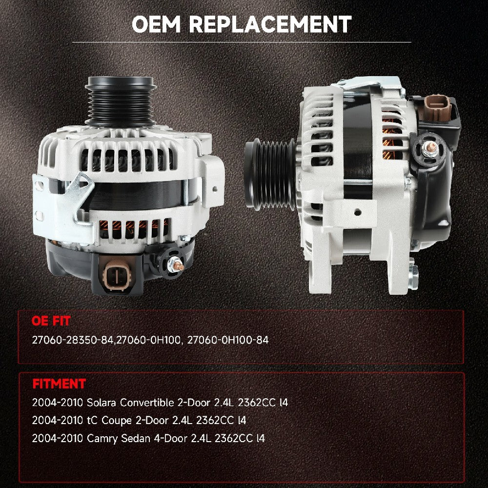 Alternator for Toyota for Camry Solara Highlander for Scion tC 2004-08 2.4L NEW