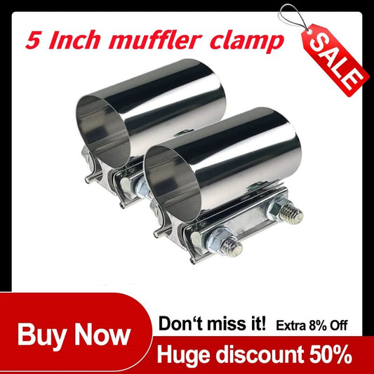 5-inch muffler clip, exhaust clip, 5-inch Butt connector with clip for steel hose clamps