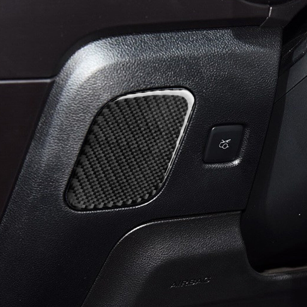 Soft Carbon Fiber Inner Driver Storage Box Panel Trim for Ford for Mustang 2015-2022