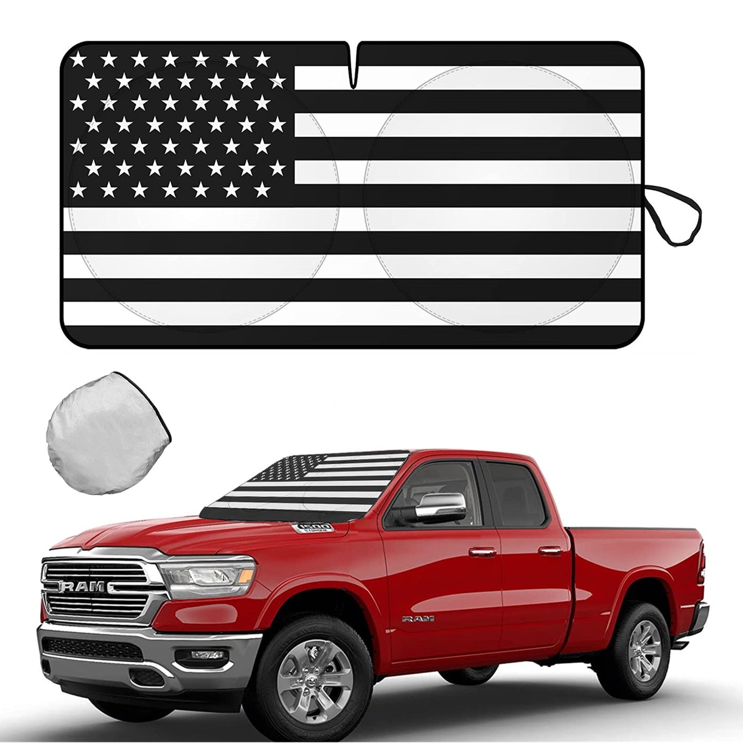 for Dodge Car Windshield Sun Shade Window American Flag Heat Block Cover Visor