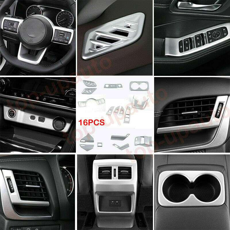 16P for Nissan Rogue 2021-2023 Silver Interior Accessories Kit Cover Trim Decor