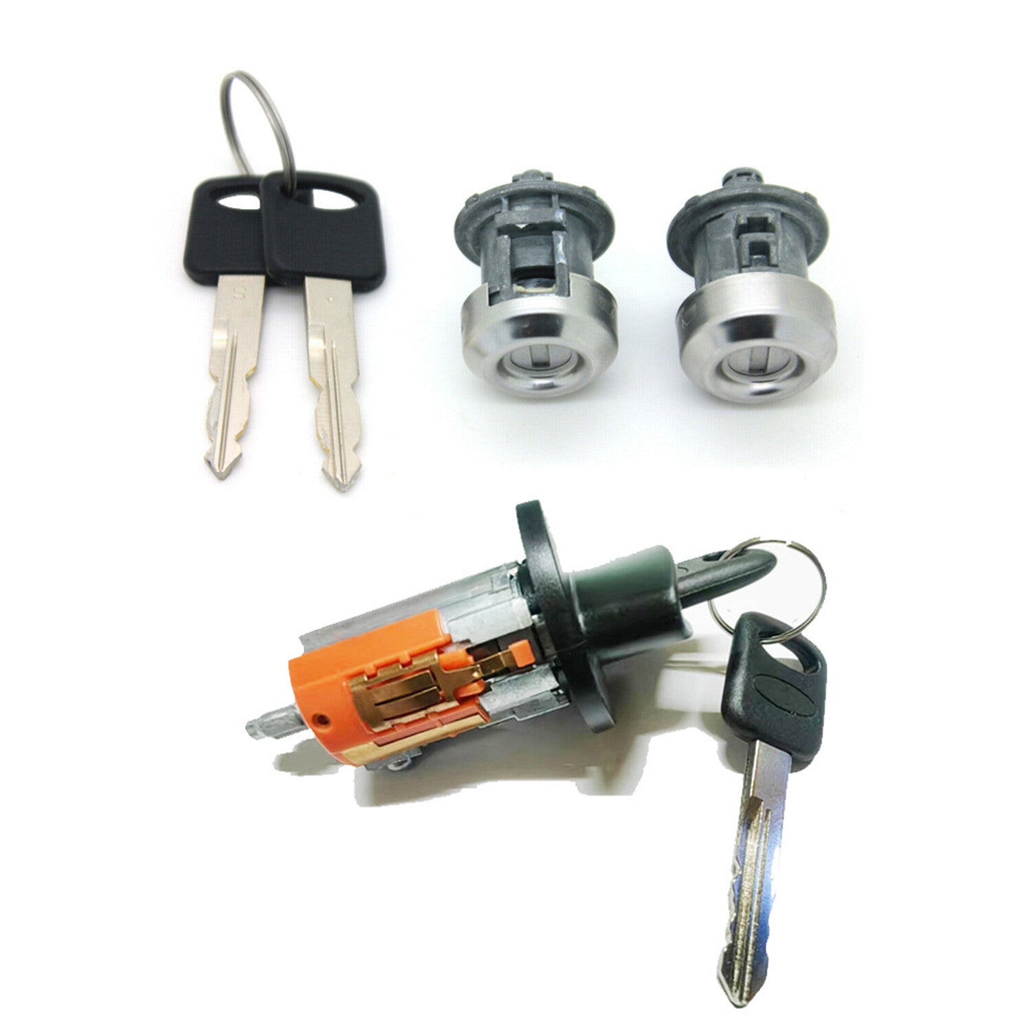 for Ford Ignition Switch Lock Cylinder + Pair (2) Door Lock Cylinder W/2 Keys ?