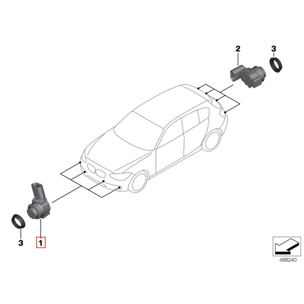 Fit for BMW F32 F31 F30 F22 F20 2pcs 66209261582 PDC Parking Sensor