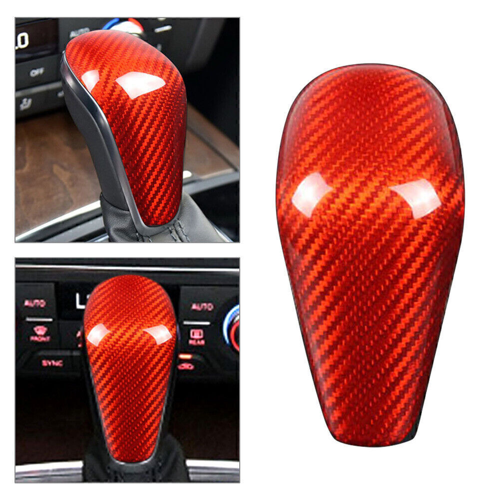 for Audi A6 2016-2018/A7 2015-2018 2017 Carbon Fiber Gear Shift Knob Cover Trim