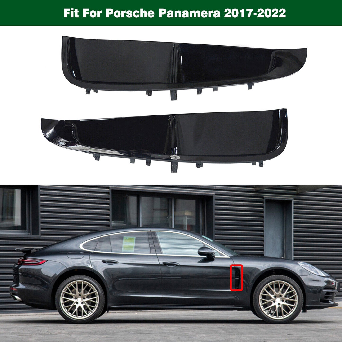 Pair Fender Vent Air Wing Cover Trim Molding for Porsche for Panamera 2017-2022